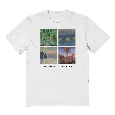 Apoh Men s Oscar Claude Monet Short Sleeve Graphic Cotton T shirt White S Target