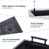 22.4" Tall Black Taper Planter Set of 2 – Indoor & Outdoor Self-Absorbing Resin Plant Pots with Shelf Insert, Black - 3 of 4