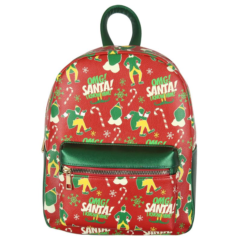 Elf The Movie Buddy OMG! Santa! I Know Him Faux Leather Mini Backpack Red, 2 of 6