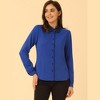 Allegra K Women's Vintage Button Down Contrast Peter Pan Collar Office Work Blouse - 2 of 4