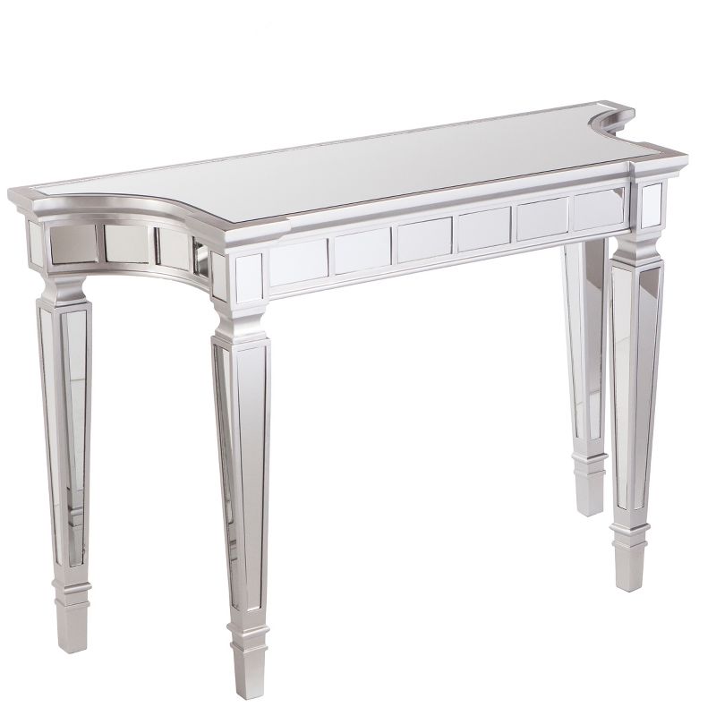 Glenrose Glam Mirrored Console Table - Matte Silver - Aiden Lane, 4 of 12