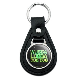 Rick And Morty Wubba Lubba Dub Dub Black Leather Keychain - 1 of 4