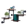 Danya B. 44.5" x 27.6" Tiered Horizontal Industrial Pipe Wall Shelf Brown/Black: Laminated Hardwood, Metal Frame, 4 Levels - image 4 of 4