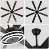 Bella Depot 72" Modern Gold LED Ceiling Fan 6-Speed Reversible Chandelier With Dimmable Light and Remote Control - 4 of 4