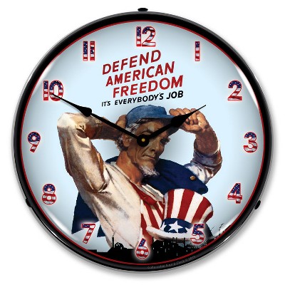 Collectable Sign & Clock | American Freedom LED Wall Clock Retro/Vintage, Lighted