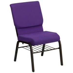 Emma and Oliver 18.5"W Church/Reception Guest Chair with Book Rack - 1 of 4