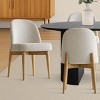 9-Piece Oval Dining Table Set, 79'' Pedestal Table with 8 Upholstered Linen Fabric Chairs, Modern Dining Room Furniture for 8-Maison Boucle - 2 of 4