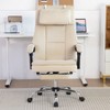Vynxaria Ergonomic Executive Accent Chair with Footrest and Removable Headrest, Beige - 3 of 4