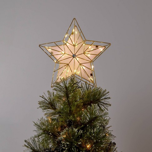 12.5" LED Gold Wire Star Christmas Tree Topper Warm White Dewdrop Lights - Wondershop™ - image 1 of 2