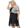 Agnes Orinda Women's Plus Size Lace Allover Spring Lightweight Short Sleeve Cardigan - 4 of 4