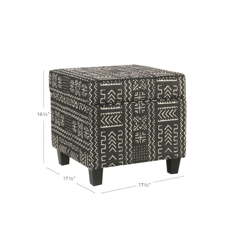 Square Storage Ottoman with Lift Off Top Onyx - HomePop, 3 of 10