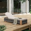 Outdoor Wood Chaise Lounge Chair with Adjustable Backrest and Cushion, Woven Rope Poolside Sun Lounger for Patio or Deck – The Pop Home - 2 of 4