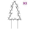 vidaXL Christmas Light Decorations with Spikes 3 pcs Tree 50 LEDs 11.8" - 3 of 4