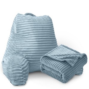 Nestl Reading Pillow for Bed with Fleece Blanket, Standard Bed Pillows for Sitting Up in Bed, Bed Rest Pillow - 1 of 4