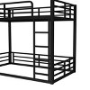 TopComfy Beds Metal Bunk Bed Twin XL over Twin XL Floor Bunk Bed Frame Heavy Duty Bunk Bed Bedroom Furniture for Bedroom, Black, 41.7"*62.2"*74.96" - 4 of 4