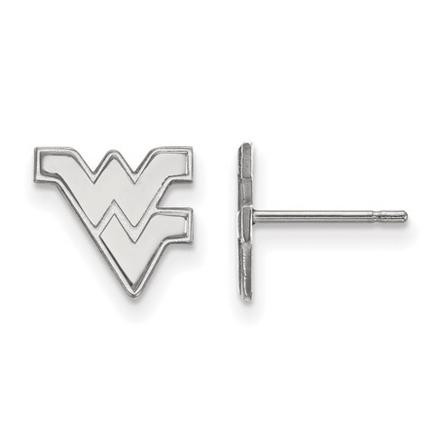 Black Bow Jewelry 10k White Gold West Virginia Mountaineers NCAA Post Earring - image 1 of 3