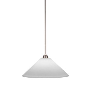 Toltec Lighting Paramount 1 - Light Pendant in  Brushed Nickel with 16" White Muslin Shade - 1 of 1