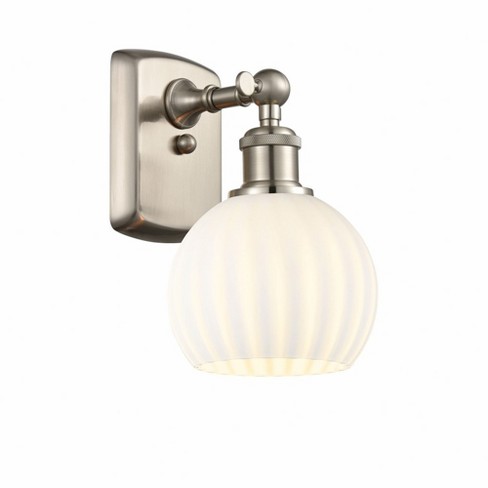 Innovations Lighting White Venetian 1 - Light Sconce in  Brushed Satin Nickel - image 1 of 1