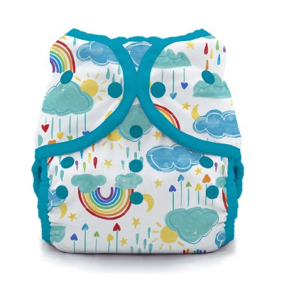 Image of Thirsties | Duo Wrap Snap Pack of 1 - Rainbow Multicolored Diaper Cover, Size One (6-18 lbs)
