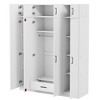 TIRAMISUBEST 4-Door Wardrobe with 1 Storage Drawer and Top Cabinet, Bedroom Closet Armoire with Storage Shelves - 4 of 4