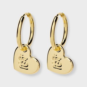 Bijoux Sport by Luv Aj MLB Gold Logo Heart Hoop Earrings - 1 of 3