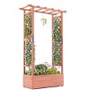 Raised Garden Bed With Trellis, Wood Planter Box With Side Trellis, Hanging Roof, and Drainage Holes, for Climbing Plants, Vines, Flowers - 2 of 4