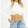 Women's UNDERBUST LONGSLEEVE CROP - OLIVACEOUS - 2 of 4