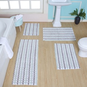 Home Weavers Orion Collection 100% Cotton Bathroom Rug, Non Slip Bath Mat Water Absorbent Soft Shaggy Mat Machine Washable - 1 of 4