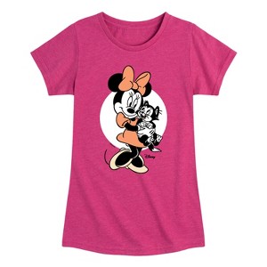 Girls' - Disney - Minnie Mouse & Figaro Hugs Fitted Short Sleeve Graphic T-Shirt - 1 of 4