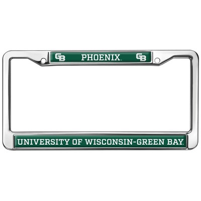 University of Wisconsin - Green Bay Mascot Full Size Standard License Plate Metal Frame