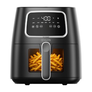 Kitchen Elite 5.5 Qt. Digital Air Fryer, Countertop Cooker w/ LED Screen, Black - 1 of 4