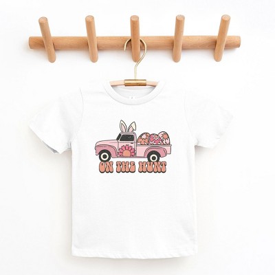The Juniper Shop On The Hunt Truck Pink Toddler Short Sleeve Tee