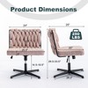 DOMETOUR Armless Office Chair no Wheels Swivel Desk Chair, Height Adjustable for Living Room - 2 of 4
