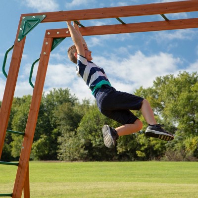Skyfort II Cedar Wood Swing Set with Slide and Swings