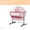 Infurnic Cots Baby Bassinet Bedside Sleeper Adjustable Portable Bed for Baby, Easy Folding Portable Bassinet for Newborns, Pink, 35"*23"*50" - 3 of 4