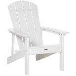 Outsunny Plastic Adirondack Chair, Outdoor Fire Pit Seating HDPE Lounger Chair with High Back and Wide Seat for Patio, Backyard, Garden