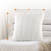 Cheer Collection Luxurious Faux Fur Throw Pillows Set of 2 - White (16" x 16") - 3 of 4