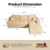 XIZZI No Assembly Sectional Sofa Set w/ Chaise - Plush/Corduroy Fabric, High-Resilience Foam, Beige/Black/Gray - Ships Compressed & Ready to Use - 3 of 4