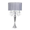 Romantic Sheer Shade Table Lamp with Hanging Crystals - Elegant Designs - 3 of 4