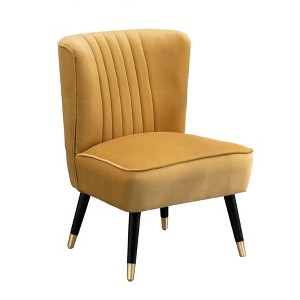 NicBex Velvet Fabric Accent Chair,Upholstered Living Room Chairs with Mid-Height Backrest,Modern Comfy Arm Chair,Accent Chairs for Living Room - 1 of 4