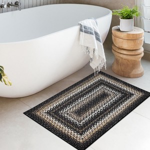 Indoor Modern Imitation Weaving Textured Area Rugs for Bedroom Living Room Abstract Easy Care Washable Soft Low Pile Non Slip Carpet - 1 of 4