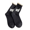 Anna-Kaci 3-Pack Women's Cotton Crew Socks with Embroidered Cat and Lace Trim Cuff - 2 of 3