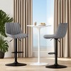 MAYEERTY Brown Swivel Adjustable Bar Stools Set of 2, Industrial PU Leather with Back Support for Kitchen Island - 2 of 4