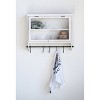 Storied Home Wood and Glass Wall Cabinet with Hooks: Modern Accent Cabinet, No Assembly Required - 2 of 4