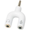 Sanoxy 2-Pack 3.5mm Stereo Audio Male To 2 Female Headphone Splitter Cable Adapter (White) - 2 of 2