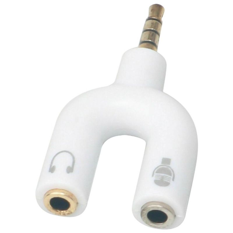 Sanoxy 2-Pack 3.5mm Stereo Audio Male To 2 Female Headphone Splitter Cable Adapter (White), 2 of 3