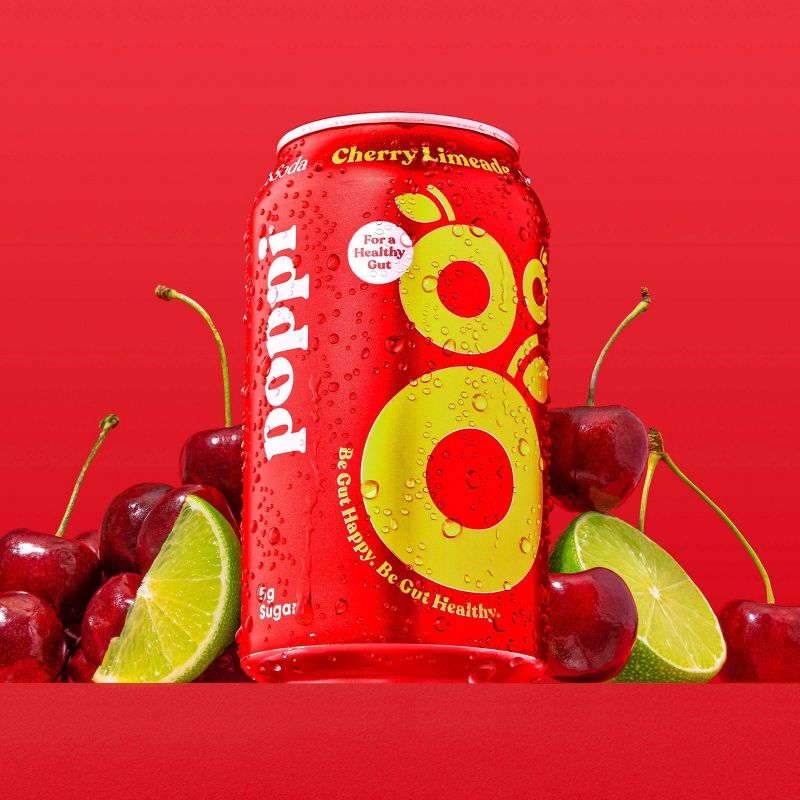 Poppi Cherry Lime Prebiotic Soda - 4pk/12 fl oz Cans, 4 of 5
