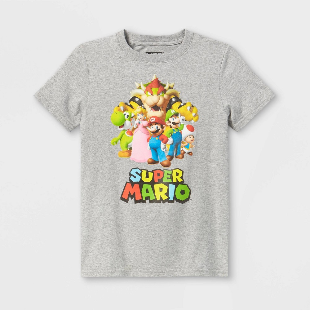 Boys' Super Mario Short Sleeve Graphic T-Shirt - Gray S