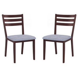 ADILE Upholstered Armless Kitchen Chair with Solid Rubber Wood Frame, Set of 2 - 1 of 4