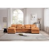 NicBex Modern U-shaped Sofa with Console,Cupholders and USB Ports,Sleeper Couch Set with Chaise for Living Room,Apartment,Orange - 2 of 4